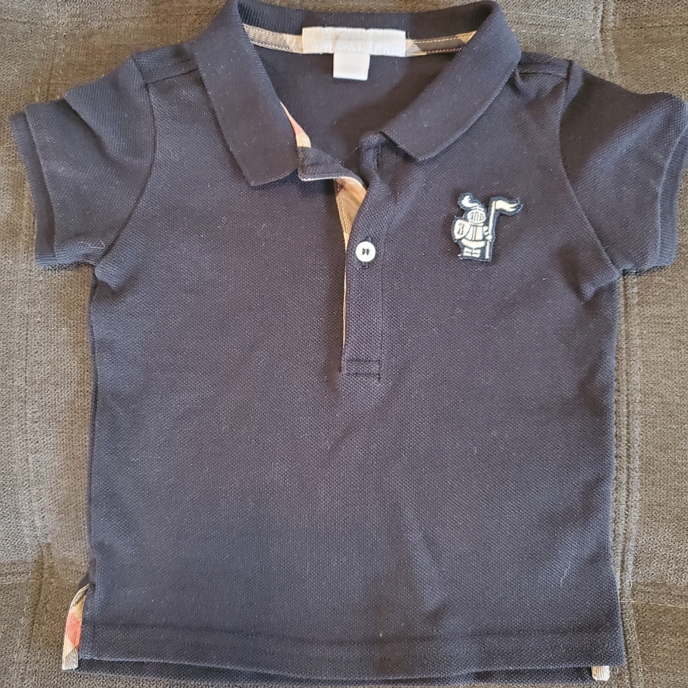 Burberry navy polo 9 months baby